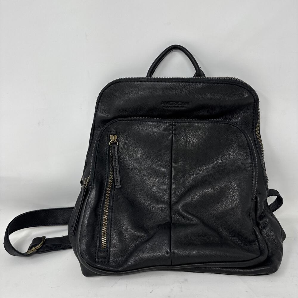 American Leather Co Black Cleveland Midsize Backpack